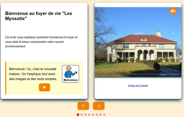 Livret d’accueil FALC : mise en page aérée, vocabulaire simple, pictogrammes