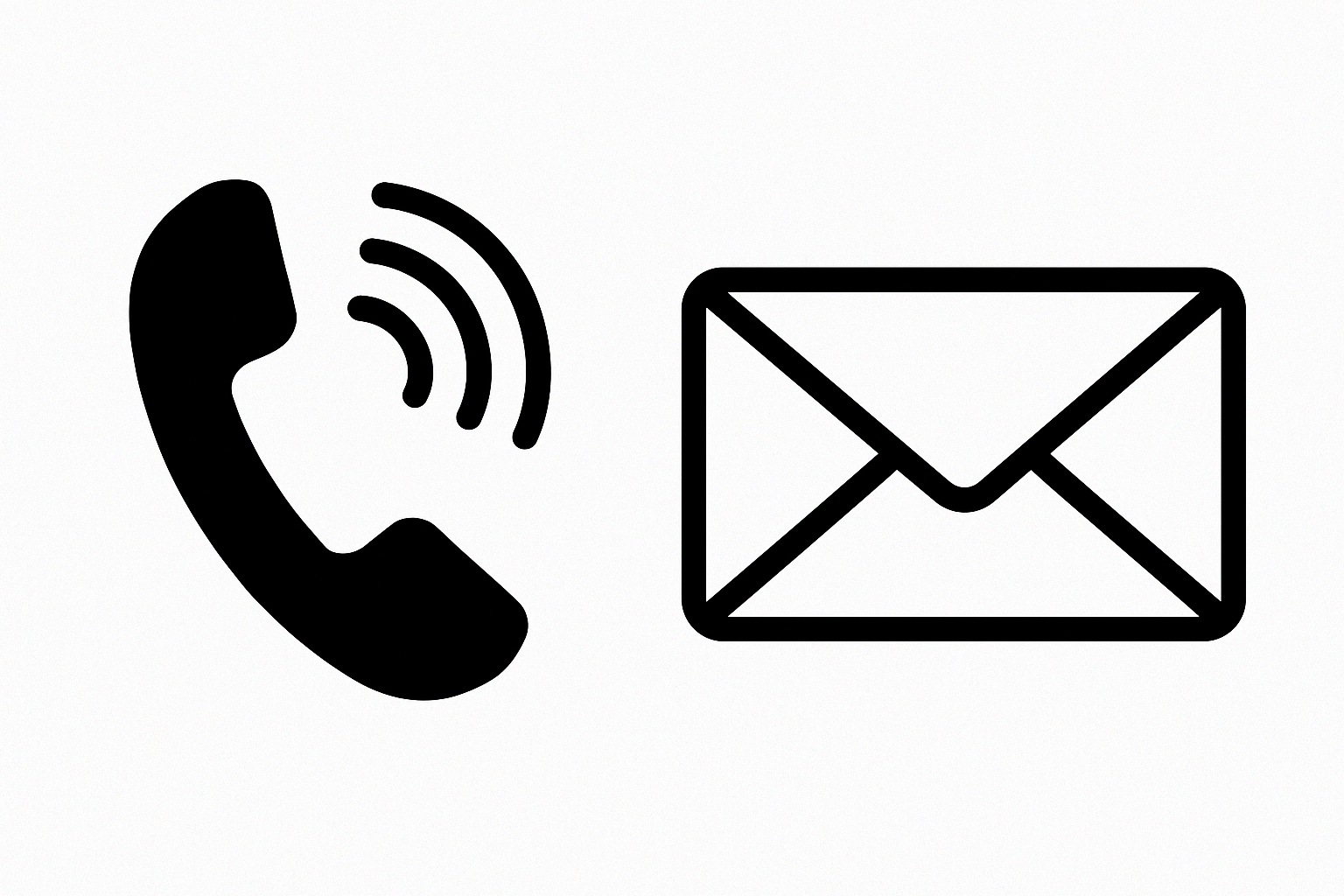 Pictogramme téléphone et courrier