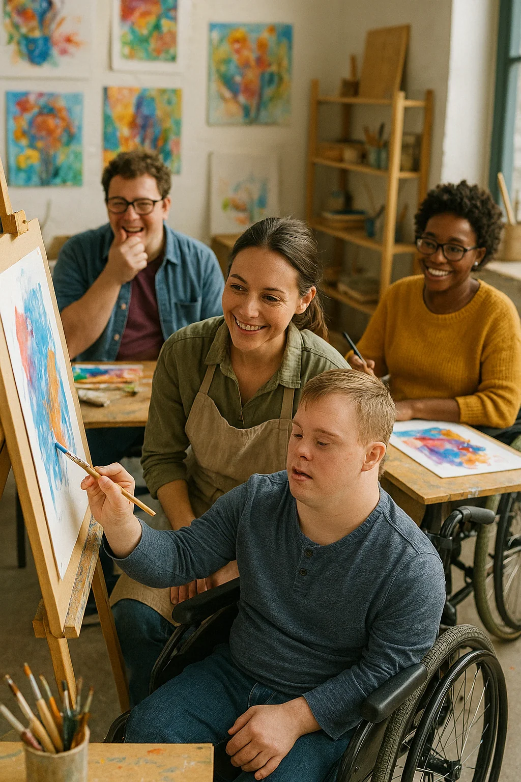 Atelier peinture avec les résidents